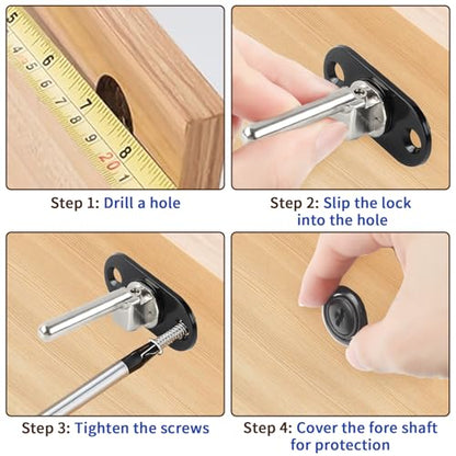 HOWDIA 2 Pcs - Drawer Lock Cabinet Locks with Keys, Zinc Alloy Desk Locks File Cabinet Lock for Wardrobe Furniture Locker Showcase with 2 Key 19mm (Black, Keyed Different) - size: 19mm - Keyed Different