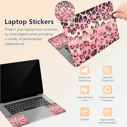 Laptop Skin Sticker Decal 15.6 Inch,12 13 13.3 14 15 15.6 in Laptop Netbook Skins for Notebook,Art Decal Removable Waterproof Scratch Resistant,Universal Vinyl Cover,Pink Leopard Print - color: Pink Leopard Print