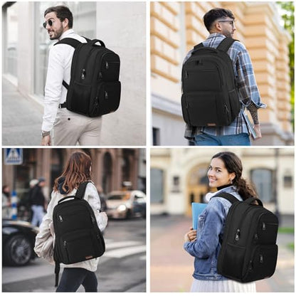 BIKROD Backpack for Men, TSA Travel Backpack, College Backpacks Water Resistant Back Pack, Business Anti Theft Durable Computer Bag Gifts Fits 17.3 Inch Laptop, Grey - color: Black, size: 17.3 Inch