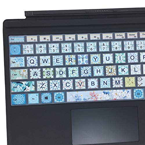 Silicon Keyboard Cover Skin for Microsoft Surface Pro 7/6/5, 2019,2018,2017 Keyboard,US Layout,Garland - color: Garland