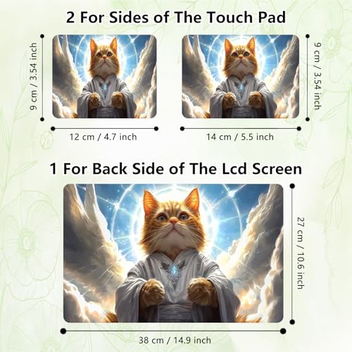 Laptop Skin Sticker Decal, Universal Reusable Vinyl Laptop Cover for 12" 13" 13.3" 14" 15" 15.4" 15.6" Notebook PC, Waterproof Scratch-Resistant with 2 Wrist Pads, Easy to Apply & Remove,Art Cat - color: Art Cat