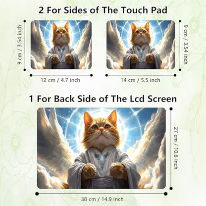 Laptop Skin Sticker Decal, Universal Reusable Vinyl Laptop Cover for 12" 13" 13.3" 14" 15" 15.4" 15.6" Notebook PC, Waterproof Scratch-Resistant with 2 Wrist Pads, Easy to Apply & Remove,Art Cat - color: Art Cat