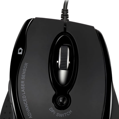 Adesso iMouse G2 USB Ergonomic Optical Mouse, Black | Adjustable DPI, Internet Navigational B