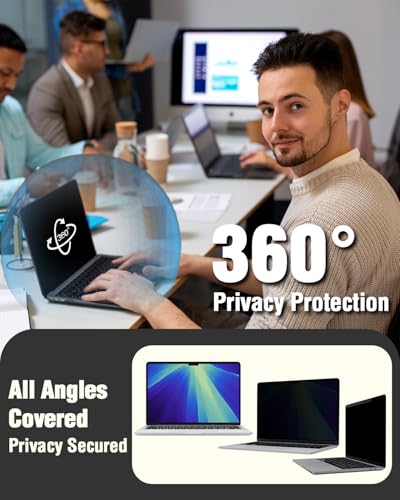 F FORITO Magnetic Privacy Screen Protector Compatible with MacBook Pro 16 inch (2019-2020, A2141), Removable 360° Anti Peeping Anti Blue Light Anti Glare Laptop Privacy Shield - size: for Mac Pro 16.1" (A2141,2019-2020)