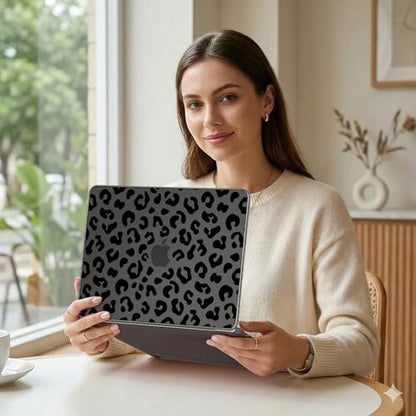 for MacBook Neo 13 inch Case 2026 (Model A3404), Artistic Leopard Pattern Ultra Slim Frosted Matte Hard Shell, Anti-Scratch & Fingerprint Resistant Cover, Leopard Black - color: Leopard Black