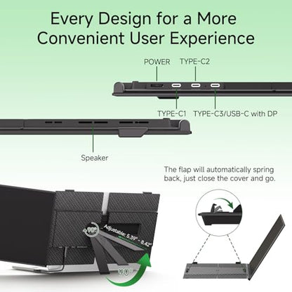 Laptop Screen Extender - 14” Ultra Thin and Light Travel Monitor for Laptop FHD 1080P Portable Second Monitor IPS Screen Display Plug & Play for Mac Windows Android iOS - size: 14.1"