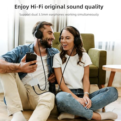 Vcddom USB C to Dual 3.5mm Audio Headphone and Charger Adapter, 3 in 1 USB C to 3.5mm Jack Audio Adapter with 60W Fast Charging Compatible with iPhone 17/16, Galaxy S25/S24/S23, Google Pixel 10/9