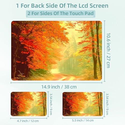 Universal Laptop Skin Decal, 3-Piece Vinyl Protector for 12 13 14 15.6" Notebook, Waterproof Anti-Scratch, Easy Trim & Bubble-Free Finish, Autumnal Woodland - color: Autumnal Woodland