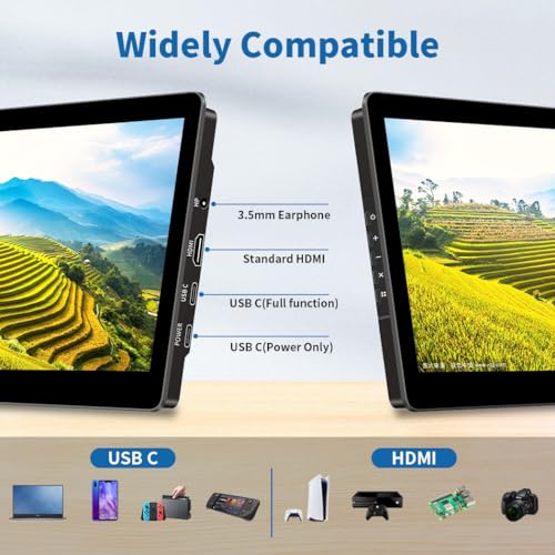 8.9 inch Touch Monitor with Stand| 1920 * 1200 |16:10|450Nits|Optical Bonding| HDMI/USB-C Port|Small Monitor for Mini PC Laptop Mac mini