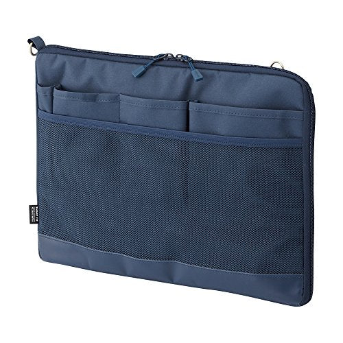 LIHIT LAB Laptop Sleeve, Water & Stain Repellent, Horizontal, 13.4" x 9.8", Navy (A7681-11) - color: Navy, size: 13.4 x 9.8 inches, style: Horizontal