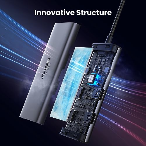 UGREEN USB C Docking Station Dual Monitor 4K@60Hz, 6-in-1 Dock with 2xHDMI | Single 8K@30Hz, 100W PD, 2x5Gbps USB-A & 1xUSB-C Data Ports, USB-C Revodok 206 Dock for Thinkpad, HP, Dell Laptops and More