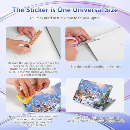Laptop Skin Sticker Decal Cover,Beautiful Christmas with Snow | DIGTIALL Universal Laptop Skin Sticker, Waterproof Removable Notebook Decal Protector Cover for 12 13 14 15 Inch Laptops - color: Beautiful Christmas With Snow