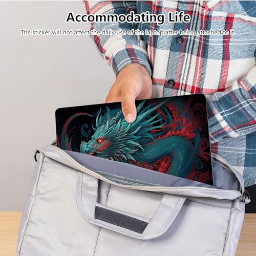 Universal Laptop Skin Sticker with 2 Wrist Pad Skins, Waterproof Scratch Resistant Vinyl Laptop Cover Decal, Cut to Fit for 11–15.6 Inch MacBook HP Dell Lenovo, Chinese Dragon - color: Chinese Dragon