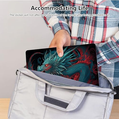 Universal Laptop Skin Sticker with 2 Wrist Pad Skins, Waterproof Scratch Resistant Vinyl Laptop Cover Decal, Cut to Fit for 11–15.6 Inch MacBook HP Dell Lenovo, Chinese Dragon - color: Chinese Dragon