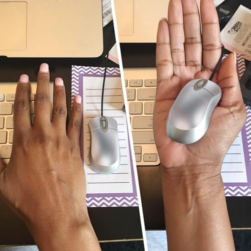 EEEKit 2 Pack Mini Retractable Cable USB Optical Mouse, Silver, Unisex - color: Sliver