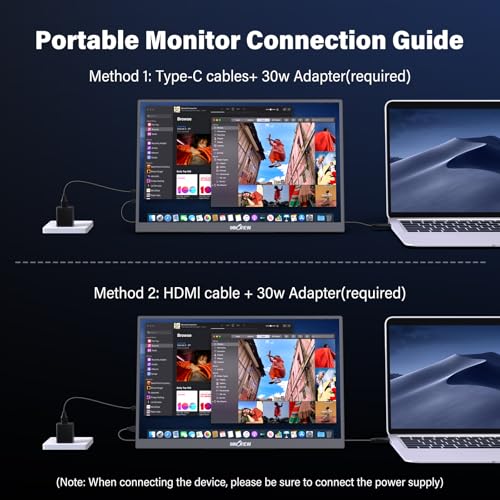 InnoView 15.6 inch Portable Monitor 4K UHD 3840x2160 | 100% sRGB HDR | External Monitor with 2 USB-C & HDMI Ports | Travel Second Monitor for Laptop Mac PC Xbox PS5 Switch (Includes Adapter) - size: 15.6-in
