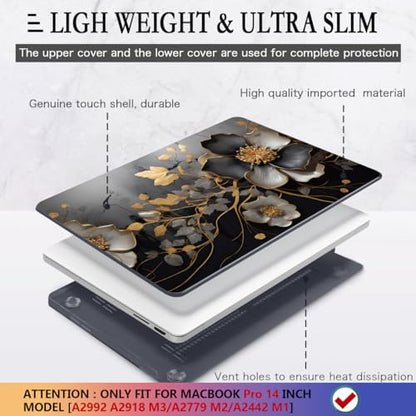 CISSOOK Compatible with MacBook Pro 14 inch Case 2026 2025 2024 2023 2022 | A3434 A3427 A3426 A3112 A3185 A3401 A2918, 5in1 Kit Hard Shell Case for MacBook Pro 14 M1 M2 M3 M4 M5, Abstract Oil Painting - color: 14inch-Abstract oil painting