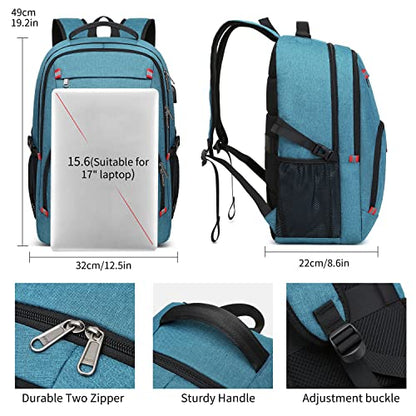CAFELE Backpack for Men and Women, School Backpack for Teens, 17.3 inch Laptop Backpack for Business College Travel, Lake Blue - color: Lake Blue