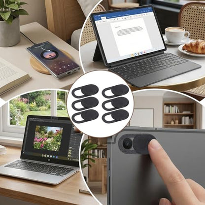 cobee 40 Pcs Webcam Cover, Laptop Camera Cover Slide Universal Camera Privacy Covers Slide Ultra-Thin Webcam Covers for Phone Computer Laptop Pad Protecting Privacy Security(Black)