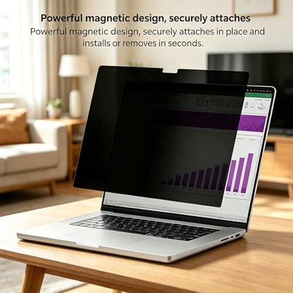 Magnetic privacy protection film&detachable, suitable for 15.3-inch MacBook | (For models 2023 - 2026, M2 to M5 series) Anti-blue light and anti-glare, 360-degree anti-peeping design | Privacy film - size: MacBook Air 15.3 inch (2023-2026, M2,M3,M4，M5)