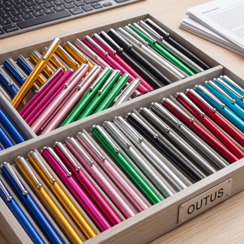 Outus 130 Pcs Stylus Pens Bulk for Touchscreens, Universal Capacitive Stylus Digital Pen for Everyday Writing Drawing, Compatible with Phone Tablet Most Device with Capacitive Touch Screens, 10 Colors