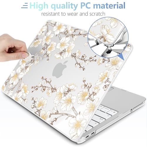 MEEgoodo 4-in-1 Printed Case for MacBook Neo 13 inch 2026 Release Model A3404, Laptop Hard Shell Cases with Keyboard Skin & Screen Protector & Webcam Covers, Cherry Branches - color: Cherry Branches