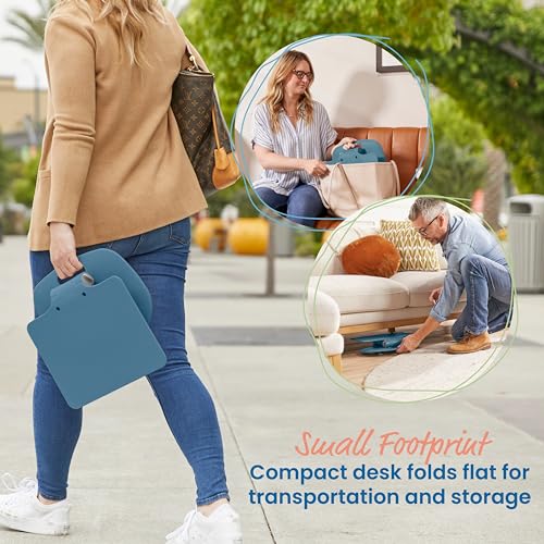 ECR4Kids The Surf Folding Portable Activity Lap Desk, Adjustable, Flexible Seating, Peacock Blue - color: Peacock Blue