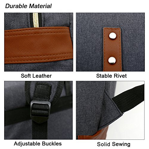 Unisex Professional Slim Business Laptop Backpack, Feskin Fashion Casual Durable Travel Rucksack Daypack (Waterproof Dustproof) with Tear Resistant Design for Macbook, Tablet - Dark Grey - color: Dark Grey