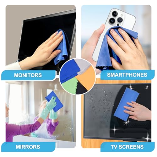 Eco-Fused Microfiber Cleaning Cloth - 12x12 Inch Microfiber Cloth - Pack of 20 Large Cleaning Cloths - Microfiber Cleaning Cloth for Electronics and Monitors - color: 20 Pack -12 X 12 Inch