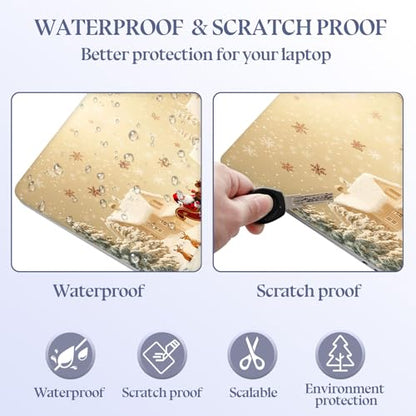 Universal Laptop Skin Sticker Decal,15.6 Inch Laptop Vinyl Cover for 13" 14" 15.6" Laptop,Scratch-Resistant Waterproof Protector Wrap,Reusable with Wrist Pads,Magical Christmas Santa Scene - color: Magical Christmas Santa Scene