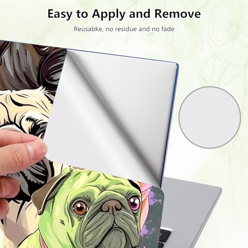 Laptop Skin Sticker Decal, Universal Reusable Vinyl Laptop Cover for 12" 13" 13.3" 14" 15" 15.4" 15.6" Notebook PC, Waterproof Scratch-Resistant with 2 Wrist Pads, Easy to Apply & Remove,Cute Dogs - color: Cute Dogs