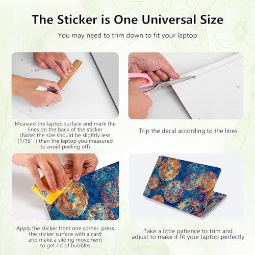 Laptop Skin Sticker Decal, Universal Reusable Vinyl Laptop Cover for 12" 13" 13.3" 14" 15" 15.4" 15.6" Notebook PC, Reusable Waterproof Scratch-Resistant with 2 Wrist Pads,Art Mandragora - color: Art Mandragora