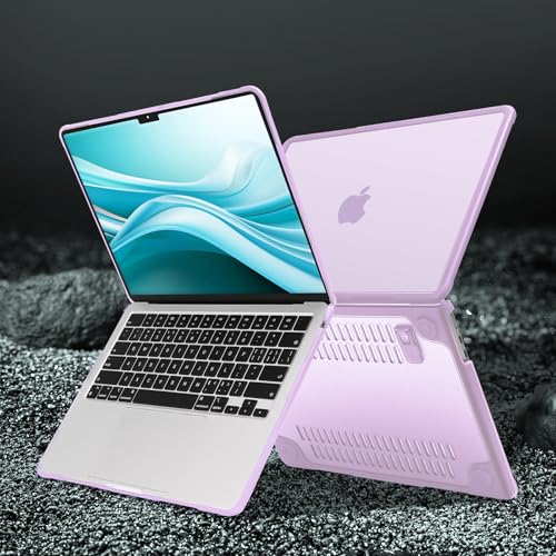 MOSISO Compatible with MacBook Air 13 inch Case M5 M4 M3 M2, Purple | 4 in 1 Kit Anti-Crack Hard Shell with Kickstand for MacBook Air 13.6 inch Case 2026-2022 A3449 A3240 A3113 A2681 - color: Purple