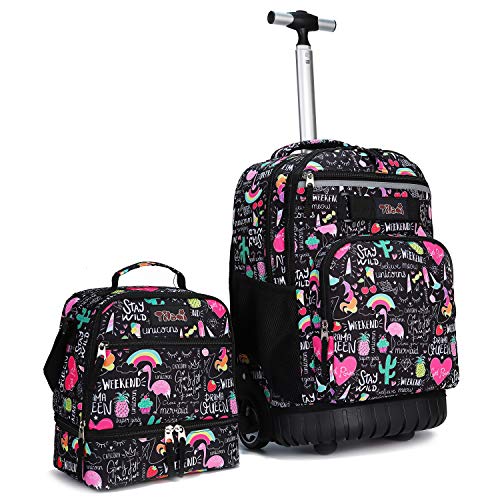 Tilami Rolling Backpack 19 inch with Lunch Bag Wheeled Laptop Backpack, Ins - color: Ins