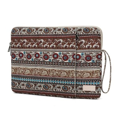 Laptop Sleeve 13.3 inch14 Inch, 15.6inchWater Resistant Traveling Computer Cover with Handle, Shockproof Protective Carrying Laptop Case (Y8-Khaki Bohemia, 15 inch-15.6 inch) - color: Y8-Khaki Bohemia, size: 15 inch-15.6 inch