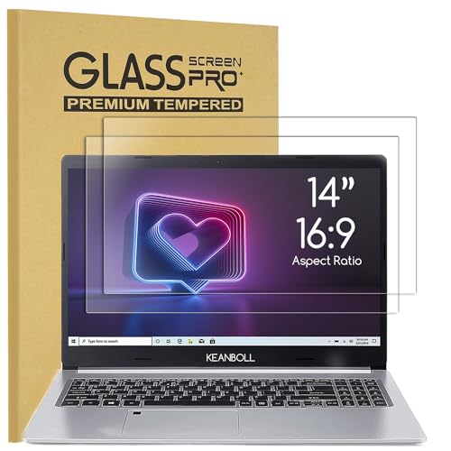 KEANBOLL 2-Pack 14 inch Laptop Tempered Glass Screen Protector for Lenovo Hp Dell Acer Asus Samsung etc 14 inch Laptop-(16:9 Aspect Ratio,309x174mm),Bubble Free & Ultra Clear & Automatic Adsorption - size: 14"Glass-16:9