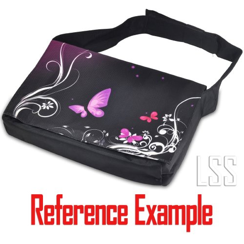 LSS 15” 15.6 inch Laptop Padded Compartment Shoulder Messenger Bag, Carrying Case for 14" 15" 15.6" & Smaller Size Notebook - color: Earth and Moon Eclipse, size: 15 inch