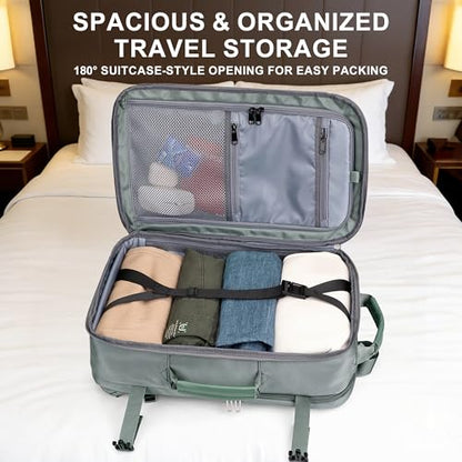 Travel Backpack Carry On Everyday Laptop Backpack Fits 16" Laptop | Flight Approved Luggage Backpack for Men Women, Suitcase-Style Main Pocket, Laptop Compartment, USB Port, for Travel, Daily - color: Grey Blue