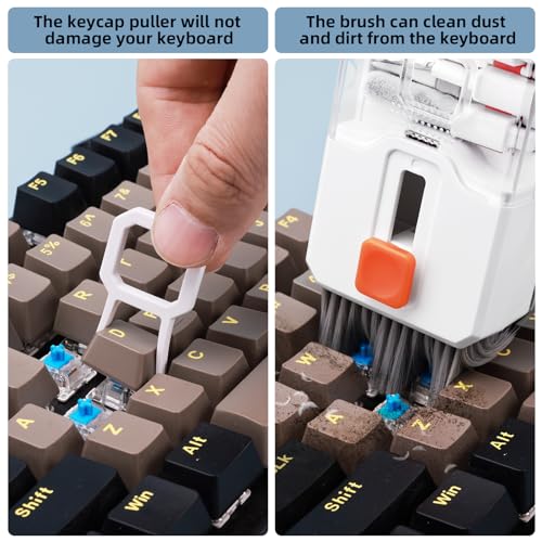 2 Pack Keyboard Cleaner & Laptop Cleaning Kit, All-in-1 for Computer PC | Electronics Deep Cleaning Reusable Brush Tool, Screen-Safe Spray, for iPhone iPad Macbook Airpod Camera, Gaming Accessories - color: Multi