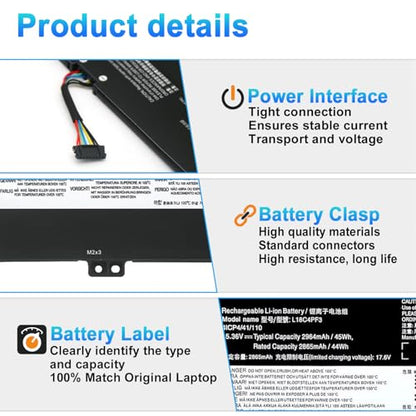 L18C4PF3 L18M4PF3 Laptop Battery for Lenovo IdeaPad Flex-14API Series | Replacement for Lenovo IdeaPad Flex-14IML Flex-14IWL C340-14API C340-14IWL S540-14API S540-14IML, L18M4PF4 5B10T09081 - size: 9.54*3.86*0.22inch L18C4PF3
