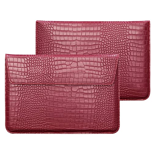 PU Leather Flap Style Case Bags Laptop Sleeve for 2023-2026 MacBook Air 15 inch M5 M4 M3 M2 A3448 A3241 A3114 A2941 Notebook Bag for Mac Pro 16 M1 A2485 2019-2026 A3428,Pro 15 2012-2019, Red - color: Red
