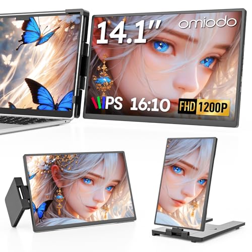 14" Laptop Screen Extender,FHD 1200P IPS Portable Monitor for 14"-17.3" Laptops, Dual Travel Screen Monitor Plug & Play, Laptop Screen Monitor Extender Compatible with Windows/Mac/Android&Chrome OS - style: 14.1 Dual