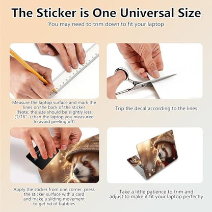 Laptop Skin Sticker Decal 15.6 Inch,12 13 13.3 14 15 15.6 in Laptop Netbook Skins for Notebook,Art Decal Removable Waterproof Scratch Resistant,Universal Vinyl Cover,Cute Glitter Raccoon - color: Cute Glitter Raccoon