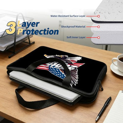 Laptop Bag 13 Inch,Resistant Shockproof Laptop Sleeve Case Protective Cover Carrying Case with Handle Compatible for HP Dell Lenovo Acer Asus Notebook Computer,America 250 Eagle Flag - color: America 250 Eagle Flag, size: 13-13.3 in