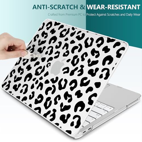 for MacBook Neo 13 inch Case 2026 (Model A3404), Artistic Leopard Pattern Ultra Slim Frosted Matte Hard Shell, Anti-Scratch & Fingerprint Resistant Cover, Leopard Clear - color: Leopard Clear