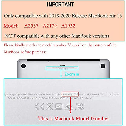 LanBaiLan Laptop Plastic Hard Shell Protective Case, Compatible for New MacBook Air 13 inch 2020 2019 2018 Release A2337 M1 A2179 A1932 Retina Display & Keyboard Cover, Beige and Orange - color: Beige and Orange