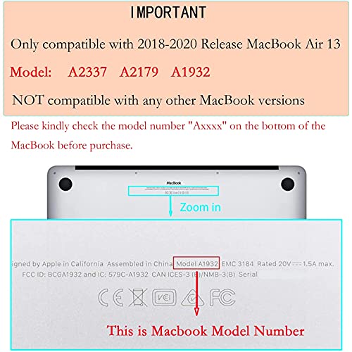 LanBaiLan Laptop Plastic Hard Shell Protective Case, Compatible for New MacBook Air 13 inch 2020 2019 2018 Release A2337 M1 A2179 A1932 Retina Display with Touch ID & Keyboard Cover, Aesthetic Flower - color: Aesthetic Flower