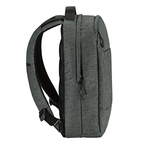 Incase Compact City Backpack – 18L Everyday Travel Tech Backpack and Laptop Bag for Work or School – Three Pockets, 16” Padded Laptop Sleeve, Quick Access Pocket – Heather Black - color: Heather Black