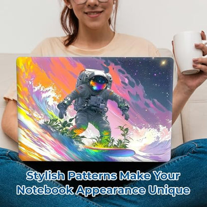 Reusable Universal Laptop Skin Sticker, Cut to Fit for 11.6–15.6 Inch Laptops, Waterproof Protective Film, No-Residue - Cosmic Surf Rider - color: Cosmic Surf Rider
