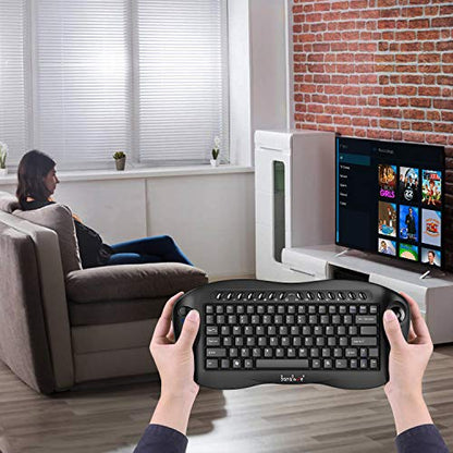 Easy Zoom Control with Scroll Wheel and ctrl,Banalove mini Handheld trackball Multi-Media 2.4G Wireless Keyboard Combo for HTPC Home Theater Keyboard,Smart TV Multimedia Set-Top Box